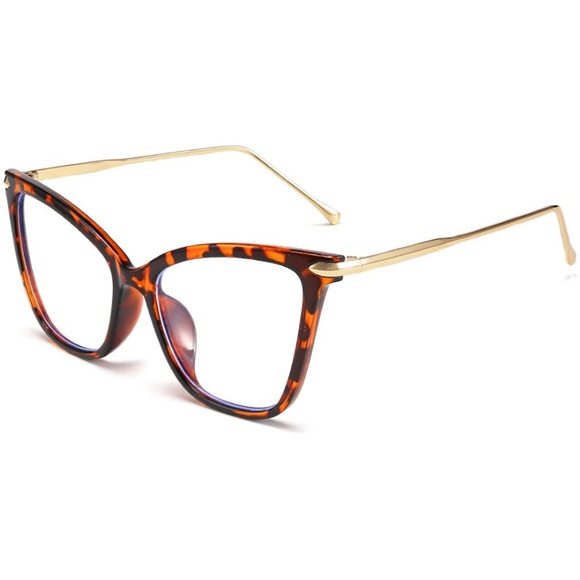 Oversized Cat Eye Glasses Frame with Clear Lenses - Picture 12 of 14